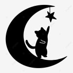 문 실루엣 고양이 일러스트, 달, 달 실루엣, 검은색 실루엣 PNG 일러스트 및 PSD 이미지 무료 다운로드 - Pngtree