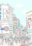 그때나 지금이나 명동은 북적 북적 길을 잃을만큼 붐빈다.. >_< @명동8나길, 명동 | Illustration by Bible Park (바이블박) @ㅡMyungdong, Seoul, South Korea