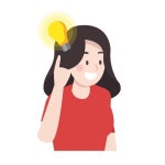 아하 생각 여성 삽화 일러스트 ai png 다운로드 download aha thinking woman illustration