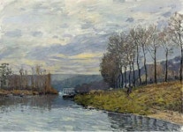 Alfred Sisley, The Seine at Bougival, 1873 | 그림, 하늘, 예술