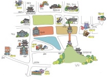 Seoul market map. 서울 전통시장. 그림지도