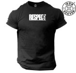 Respect T Shirt Gym Clothing Bodybuilding Weight Training Workout Exercise Kick Boxing MMA Army Military Iron Heaven Gymwear Men... 