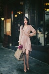 HONGKONG only milkcocoa.1214 ROMANTIC skinpink wrap dress 바람의 움직임에 따라 다양한 실루엣이 연출되는 드레스 하늘 하늘 그 움직임이... 