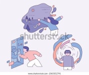 사람들은 VR 안경을 쓰고 다른 공간을 스톡 벡터(로열티 프리) 2065052741 | Shutterstock