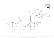 STUDYCADCAM 2D CAD 연습 769 (PDF) - Payhip in 2024 | Autocad tutorial, Autocad, Autocad drawing