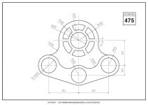 STUDYCADCAM 2D CAD 연습 475 (PDF) - Payhip in 2024 | Cad drawing, Autocad, Technical drawing