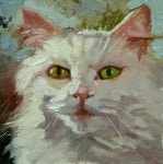 Daily Paintworks - Auction#73 - Original Fine Art for Sale - © Michael Mikolon Media: Oil Size: 6x6 in | 그림, 고양이