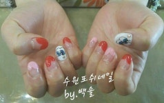 Pin page #하트 #젤네일 을 해보았어요^^ #귀여운 #눈 은 플레이노모어 샤이걸아트 입니다  by #포쉬네일 수원점  #네일아트 #네일디자인