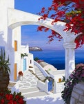 Pin by 이병영 on pic | Greece painting, Greek paintings, Landscape paintings