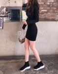 Daily Slim Fit Hoodie Dress - I know you wanna kiss me. Thank you for visiting CHUU. | 후드, 원피스