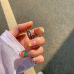 임보라(boralim) on Instagram: “평소오ㅏ 다르게 알록달록 역시 투명한 손톱이 살짝 드러나야 💅🏻”