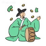 판소리 북 현금 화폐 장단_한국전통 복장 입은 선비 전국 특산물... 의상, 이벤트, 행사, 웃음, 미소, 갓, 북, 현금, 지폐, 화폐, 판소리, 장단, 드럼