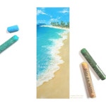 바다, 해변 그리기 드로잉 - 오일파스텔 oilpastel