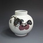 백자황금진사 홍시문호 白磁黃金辰砂 紅柿紋壺 (white Gold Jinsa porcelain - Persimmon)