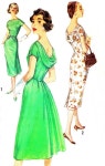 Uncut | 1950년대, 빈티지 및 드레스 1950s Dress Pattern Simplicity 2411 Draped Back Full or Slim Skirt Evening Dress Womens... 