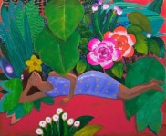 하늘 가득한 정원, 얼핏 열대우림 같아 보이는 나무들 사이로 맺힌 오색찬란한 꽃봉오리, 소녀의 향기속에서 느껴지는 설레임 등이... 