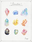 돌과 보석들(보석 일러스트/수채화/예쁜/감성/이미지/leemiji)