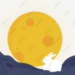 추석 일러스트 명절 카드 포스터 한가위, 옥 토끼, 달, 추석 월병 PNG 일러스트 및 PSD 이미지 무료 다운로드 - Pngtree