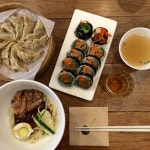 ‘바르다 김선생’ 제육쌈 김밥 + 고기만두 + 비빔면 many thanks ; ) +_+ | Asian recipes, Korean food