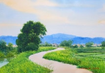 Jung in sung watercolor에 있는 insung Jung님의 핀 | 풍경 수채화, 수채화 풍경, 수채화