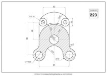 STUDYCADCAM 2D CAD 연습 223 (PDF) - Payhip in 2024 | Autocad drawing, Isometric drawing exercises, Isometric drawing