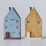 3R Studios Decorative Mango Wood House Sculpture - Set of 2 | 그림, 예술