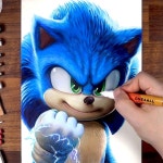 movie Sonic the Hedgehog 2. - Colored pencil : Prismacolor Premire, Derwent Lightfast - Paper : Derwent... | By 드로우홀릭... 