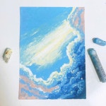 또림 | 오일파스텔 | 동화 on Instagram: “마쉬멜로우가 녹아 내린 빛을 돌고래의 바다에 뿌려줄래. 더 달콤하게 헤엄칠 수... 