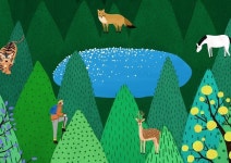 깊은 산 속 옹달샘(숲-24) by 무아 moi 깊은 산 속 옹달샘(숲-24) by 무아 moi | 일러스트레이션, 동물 삽화, 그림