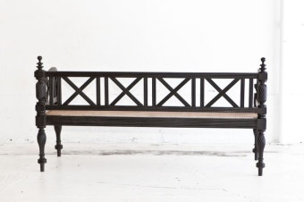 Colonial Raffles Bench in Ebony | From a unique collection of antique and modern benches at http://www.1stdibs.com/furniture/s...