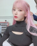 아이즈원 사쿠라 핑크머리 모음