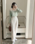 Pin page 미무드 (미림) on Instagram: #오늘의코디 #ootd 🤍 오늘은 산뜻한 봄 코디 🍃 얼른 이렇게 입구 나들이 가구 싶어요... 