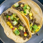 Jamaican jerk jackfruit tacos, made with spicy pulled jackfruit, avocado, fresh mango salsa, and soft corn to… | Jackfruit... 