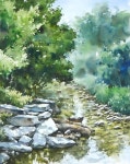 풍경수채화 그리기 - 여름 계곡 (칼라 혼합 과정, 아르쉬)남일수채화 NAMIL ART: Without Sketch Landscape Watercolor - Summer... 