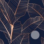 Rose Gold Leaf Designer Wallpaper | 디자인