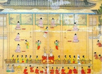 Painting of the Assembly of Elder Statemen (Giyeonghoe-do, 기영회도, 耆英會圖). 1585. Cannot find much more information about... 