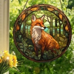 Wall or Window Hanging Forest Fox 4: Stained Glass Style Wall or Window Hanging - Etsy - 2024 | 썬캐쳐, 예술 스타일, 정원 장식