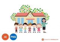 어린이집 일러스트 PNG, AI 무료 다운로드 (2023년) - 리틀딥