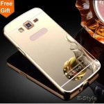 Samsung galaxy grand 2 duos g7106 g7102 대한 새로운 황금 도금 알루미늄 프레임 + 거울 아크릴 다시 커버 case 전화 보호... 