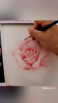 A rose in watercolor tutorial🩷 - 2024 | 꽃그림, 수채화, 꽃 그리기