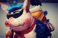 #저팔계  #Zhu Bajie #서유기 #돼지 #pig #artwork #sculpture  #paper  103×218×150Cm | 돼지, 이모티콘