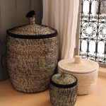 모로코 손으로 짠 보관 바구니, 가정용 침실용, 뚜껑이 있는 더러운 옷 바구니, 레트로 기타 정리정돈 바구니