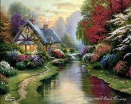 빛의 화가인 토마스 킨케이드(Thomas Kinkade)의 동화속 풍경 같은 그림들
