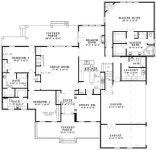 Ranch Style House Plan - 5 Beds 5.00 Baths 3419 Sq/Ft Plan #17-2050 Floor Plan - Main Floor Plan | 건축