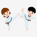만화 손으로 그린 태권도 쌍 재생 그림 일러스트, 어린이, 태권도, 운동 PNG 일러스트 및 PSD 이미지 무료 다운로드 - Pngtree