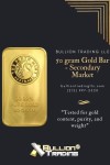 50 gram Gold Bar | Secondary Market | Bullion Trading LLC in 2022 | Gold bar, Secondary market, Gold