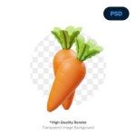 당근 3d 아이콘 프리미엄 Psd | 프리미엄 PSD 파일