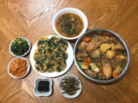 저녁밥상 버섯전,간장찜닭 만들기 | 식품 아이디어, 블로그