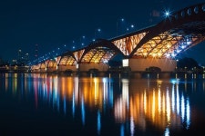 30여개의 한강다리 중, 조명이 켜졌을 때 가장 아름다운 서울 성산대교 (사진_인스타 @csk.tionta)