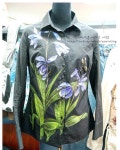 #handpainted #paintingonshirt #핸드페인팅 #패션페인팅 #옷에그림그리기 #아트 #handpainting #르미에르텍스타일칼라 #천아트